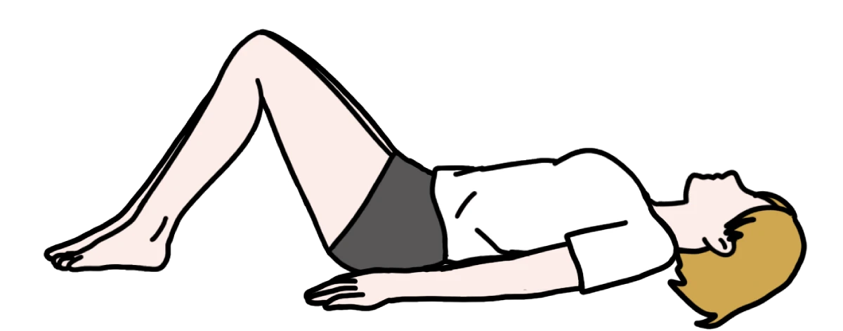 仰向けで膝を立てるイラスト