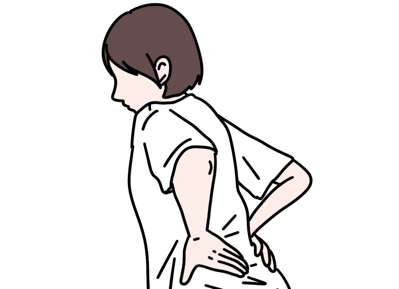腰痛の女性(線画)